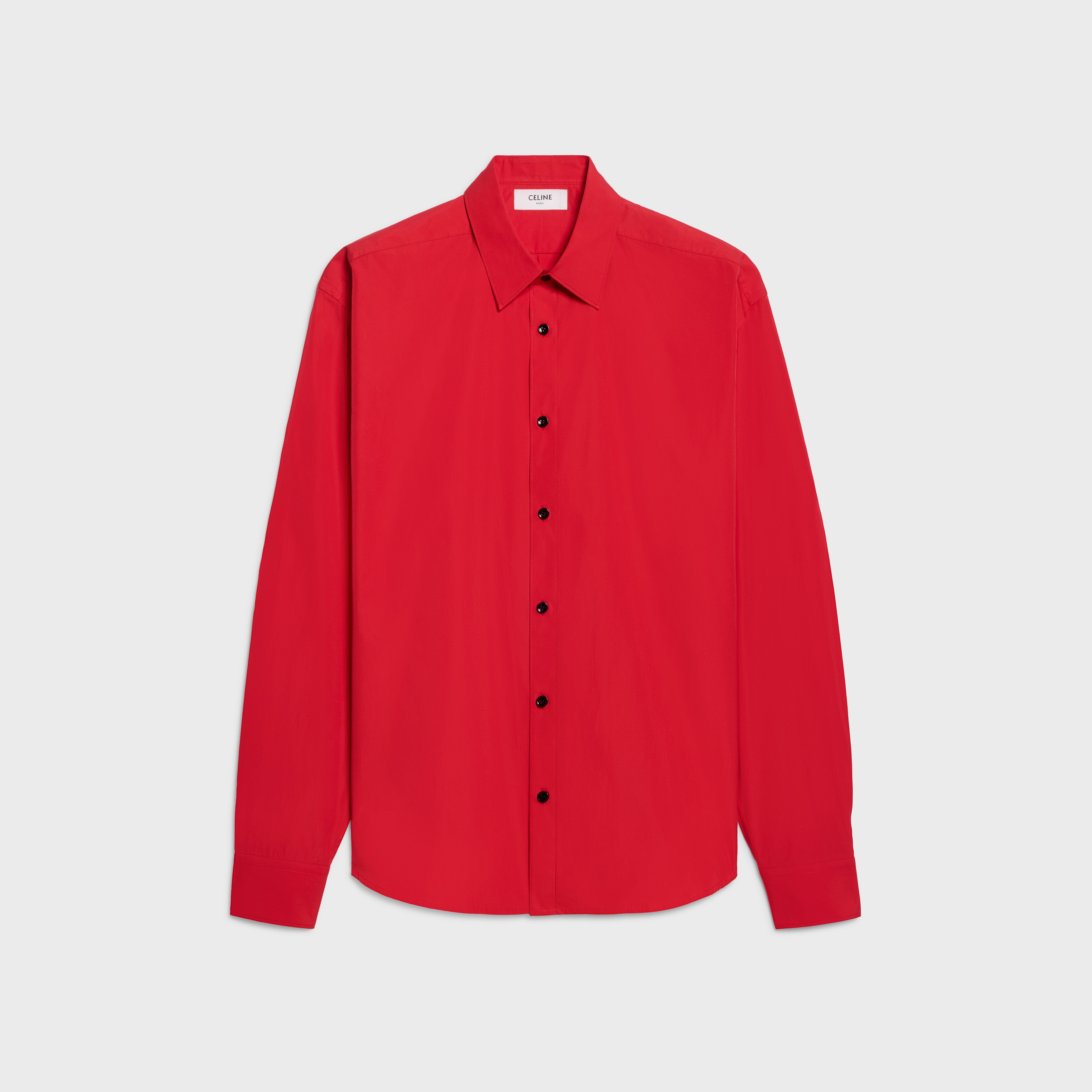 loose shirt IN COTTON POPLIN - ROUGE VIF | CELINE
